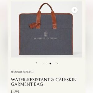 Brunello Cucinelli Gray and Brown Garment Bag